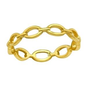 14k Gold Vermeil Minimalist Chain Ring